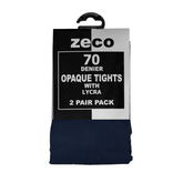 School Tights 2pk Opaque: Navy