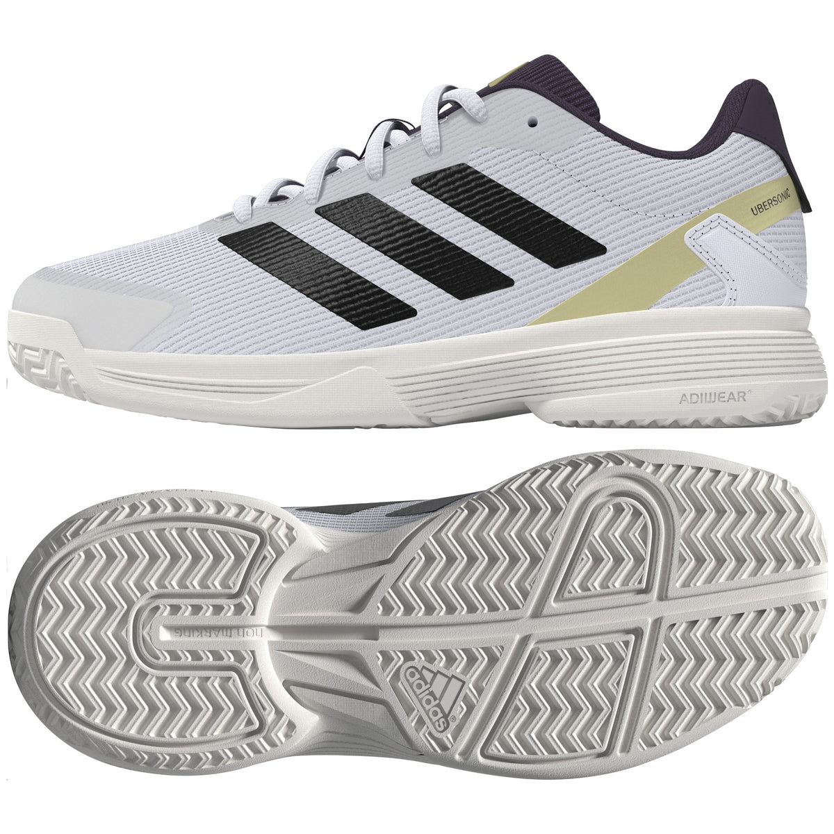 Adidas Ubersonic Kids Tennis Shoes: White/Plum