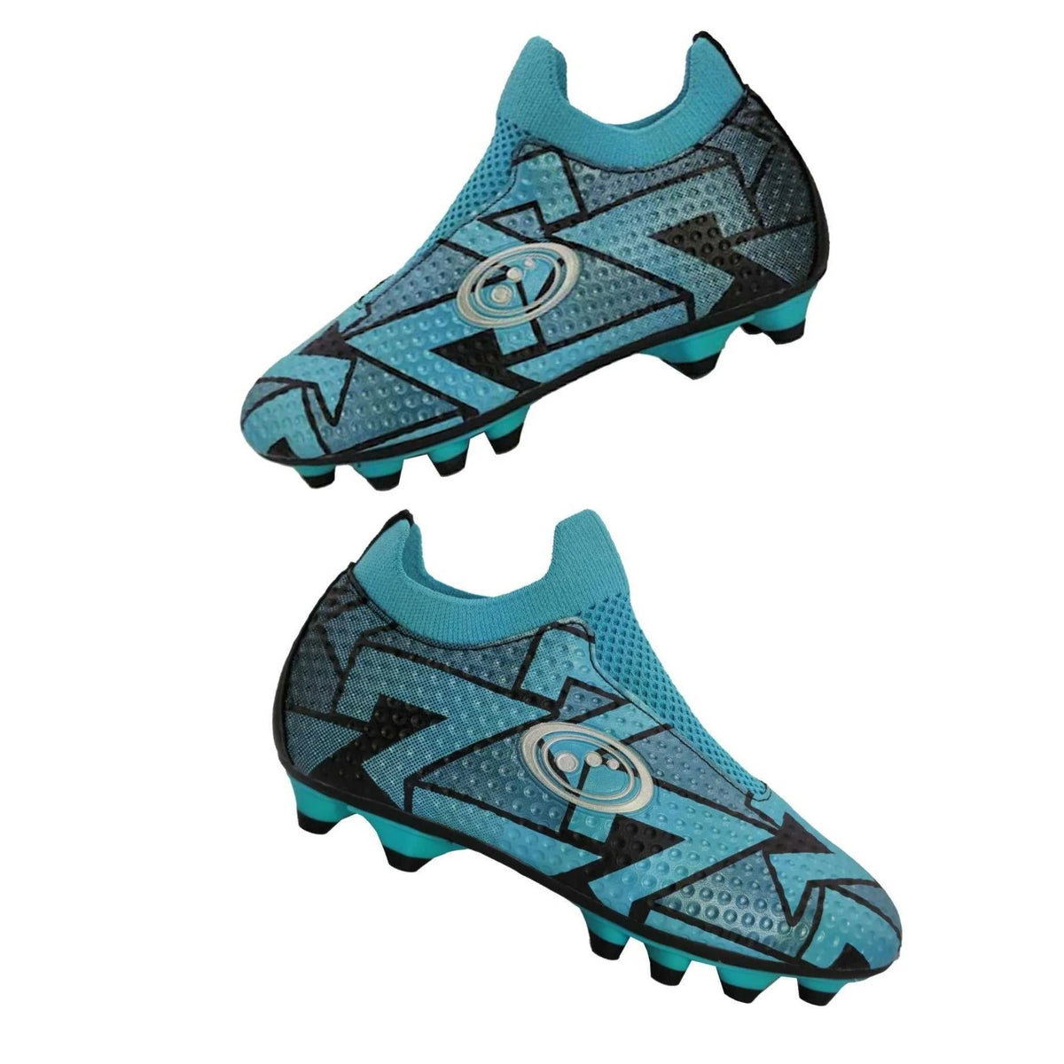 Optimum Aztec Laceless Moulded Stud Kids Football Boots: Ice Blue