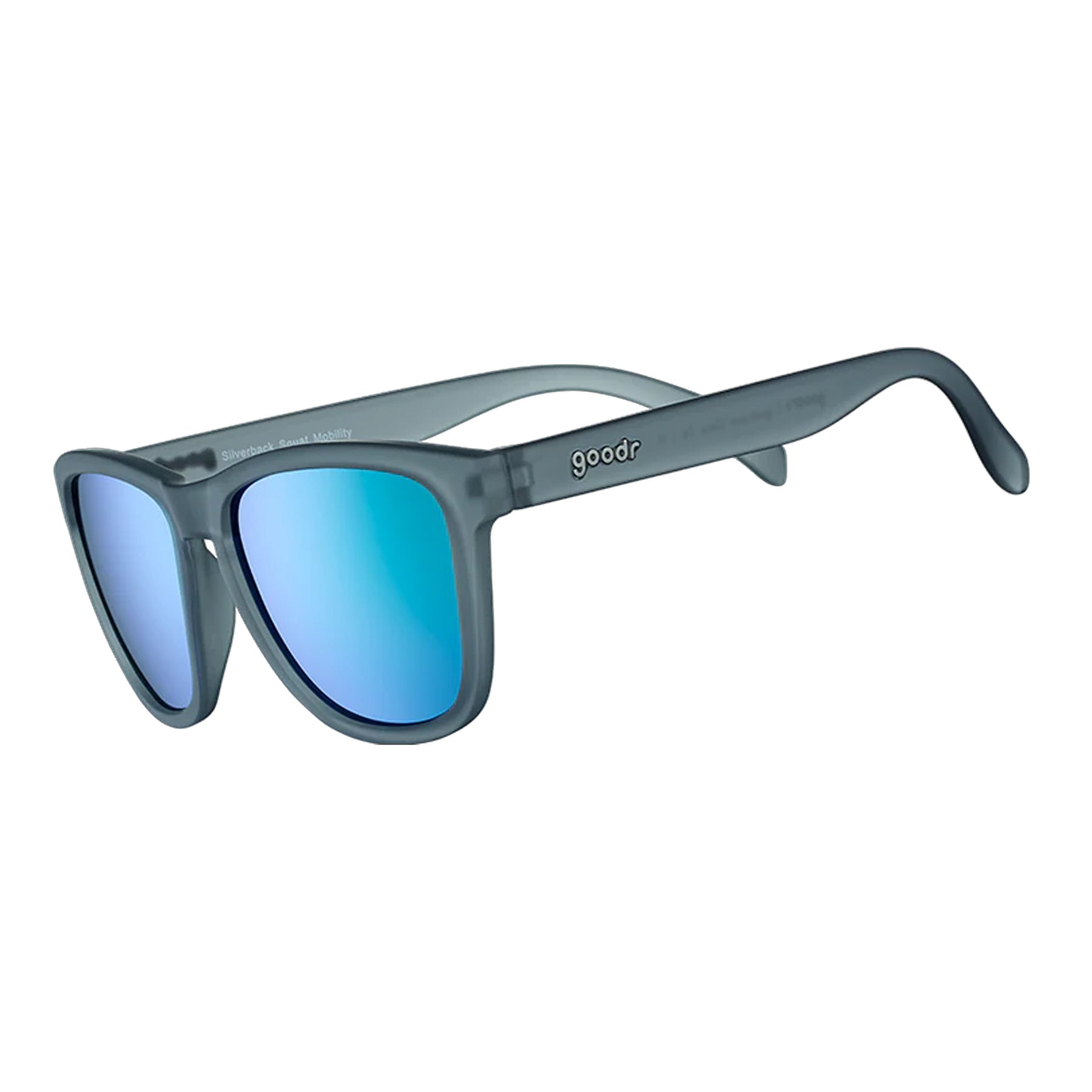 Goodr Silverback Sunglasses Light Green Reflective Polarised Lenses: Grey Frame