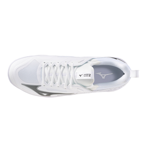 Mizuno Wave Panthera 2 Hockey Shoes: White/Black/Silver