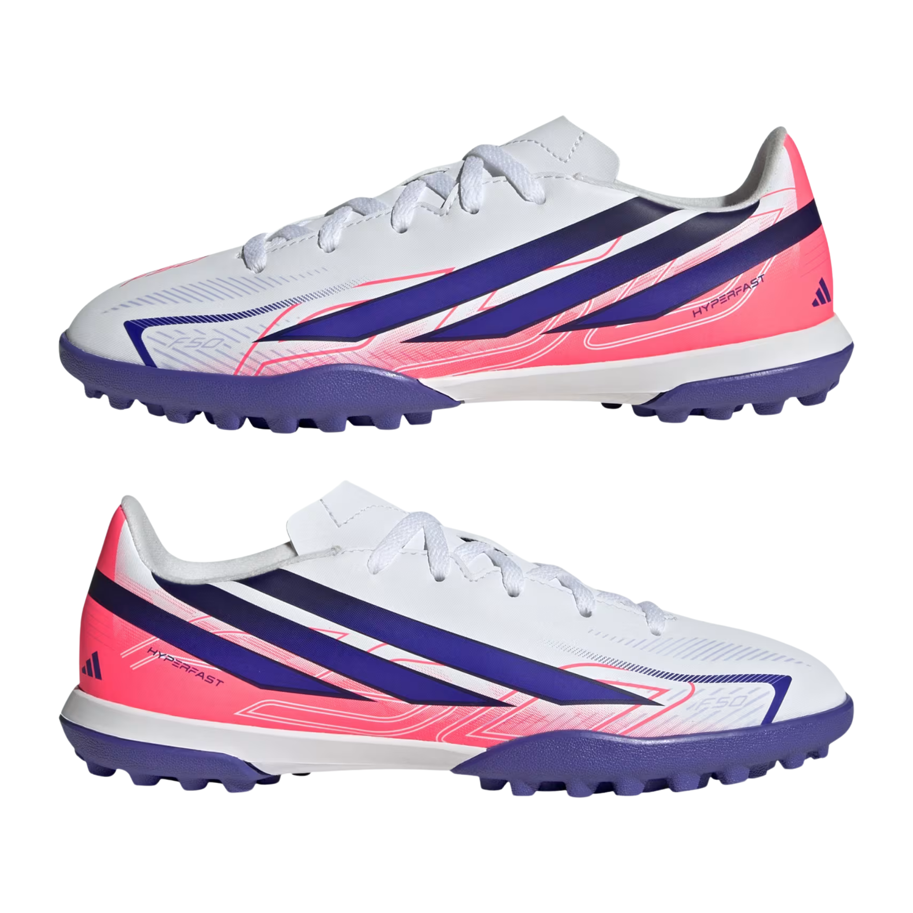 Adidas F50 Hyperfast Club TF Junior  Football Boots: White