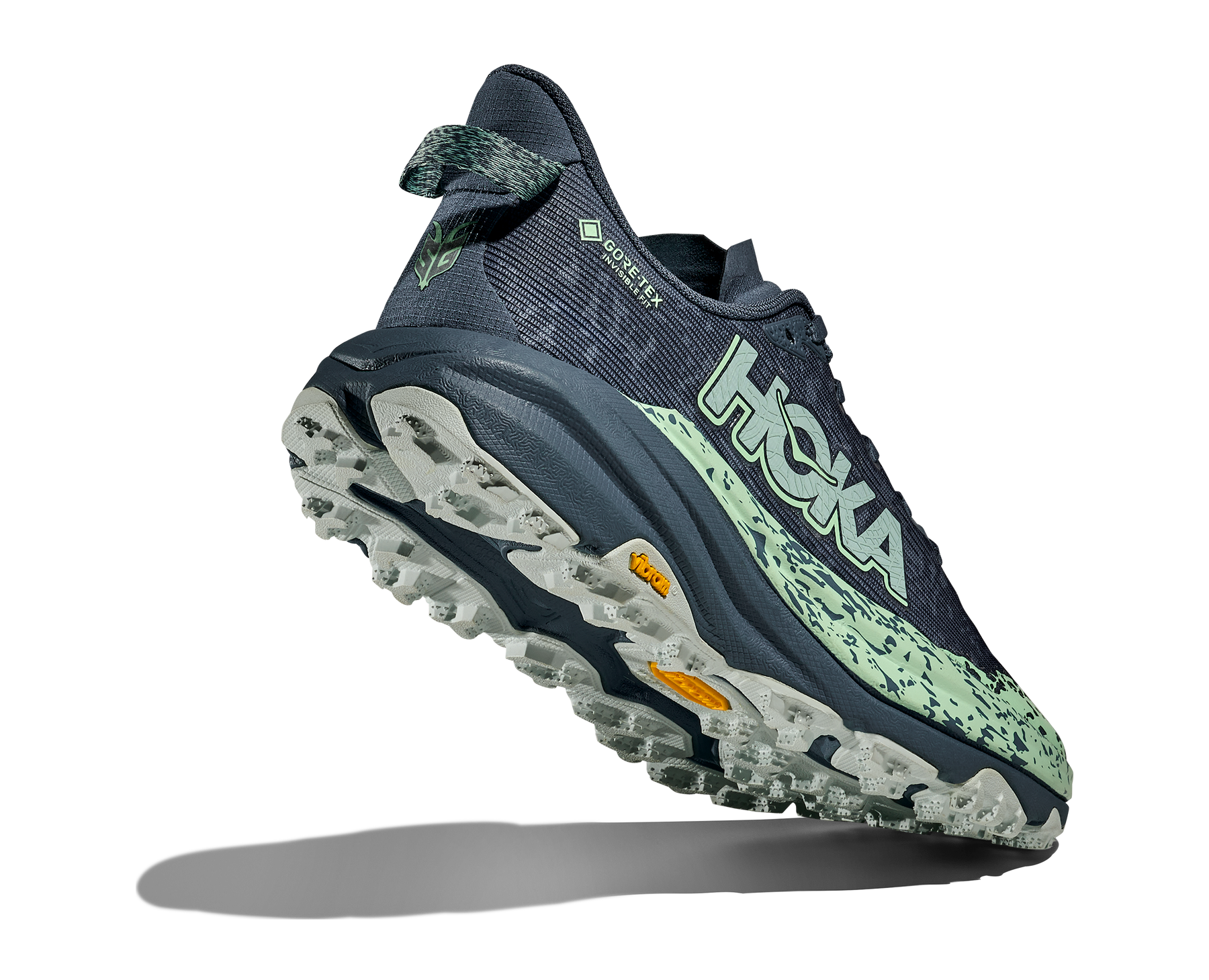Hoka Speedgoat 6 GTX Womens Running Shoes: Thunder Cloud/Mint Fluorite - 8