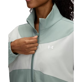 Under Armour Womens Rival Woven Jacket 2025: Hydro Green/White
