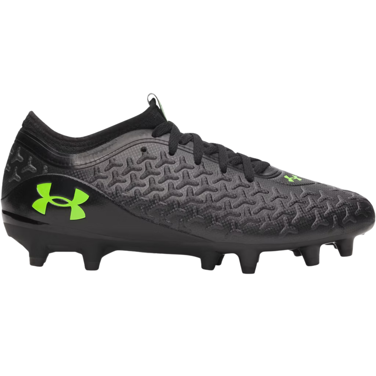 Under Armour Magnetico Select 6 Junior Football Shoes: Metallic Black/Hyper Green