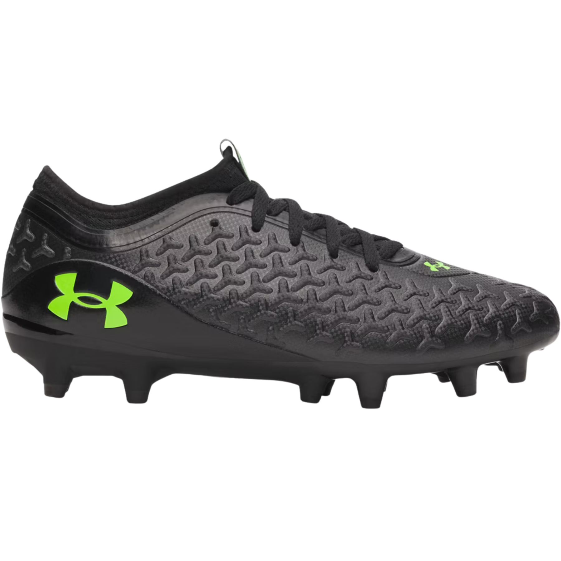 Under Armour Magnetico Select 6 Junior Football Shoes: Metallic Black/Hyper Green