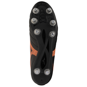 Mizuno Monarcida Neo III Rugby Boots: Black/Lava Orange
