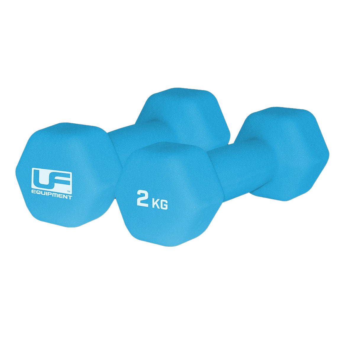 Urban Fitness Neoprene Covered Hex Dumbbells - 2 x 2kg: Sky