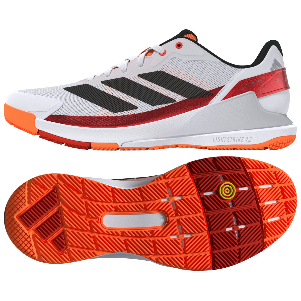 Adidas Crazyquick Mens Padel Shoes: White/Orange