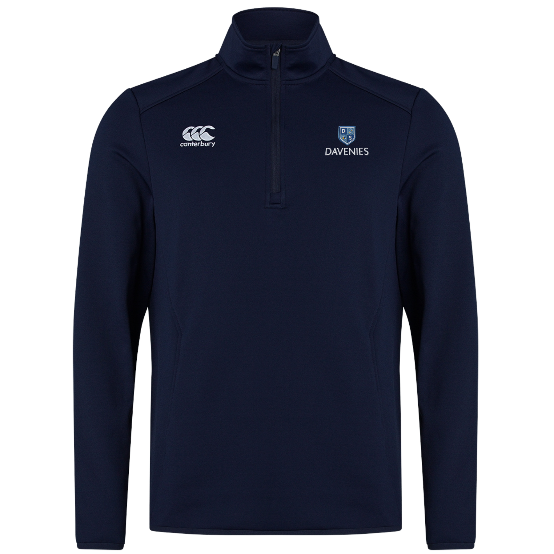 Davenies Club Quarter Zip Midlayer: Navy