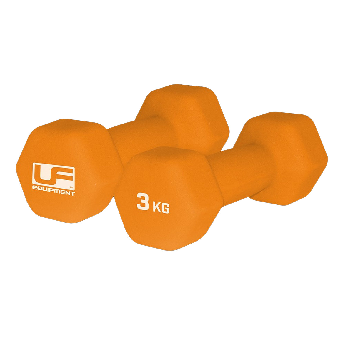Urban Fitness Neoprene Covered Hex Dumbbells - 2 x 3kg: Orange