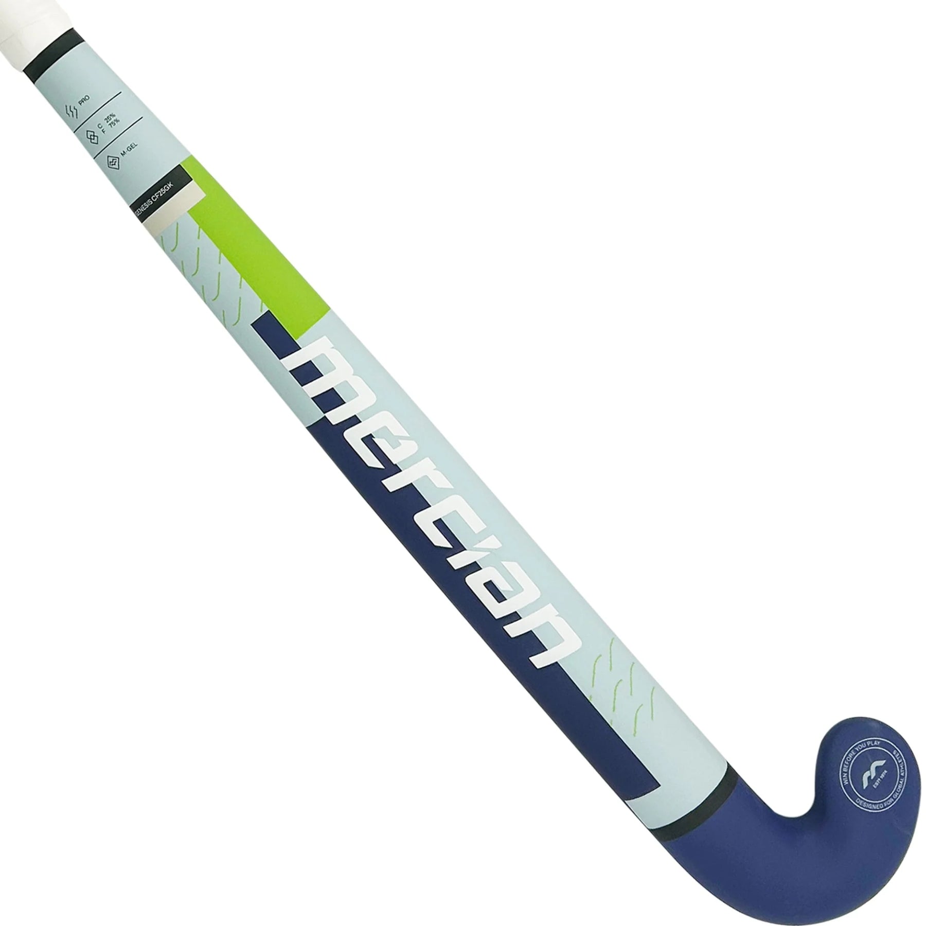 Mercian Genesis CF25 Pro Hockey Stick: Grey/Marine Blue