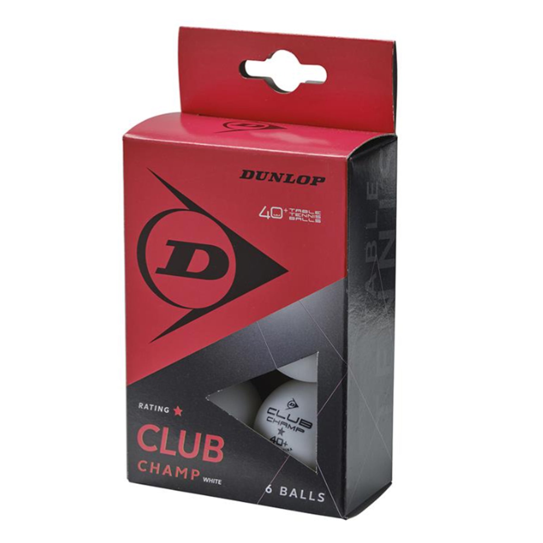 Dunlop Club Champ Table Tennis Balls: White - Box of 6