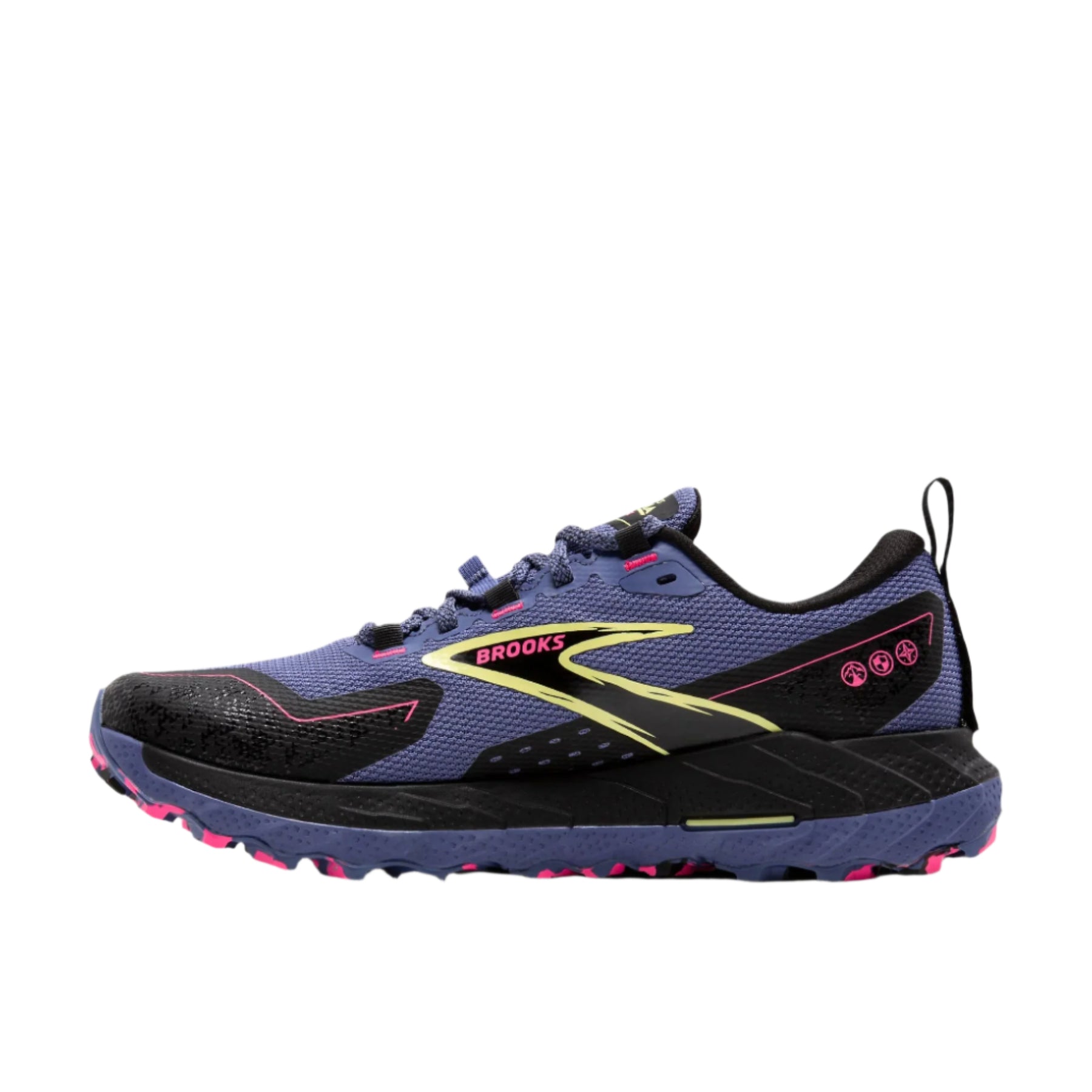 Brooks Cascadia 18 GTX Womens Trail Running Shoes: Grey Blue/Black/Pink