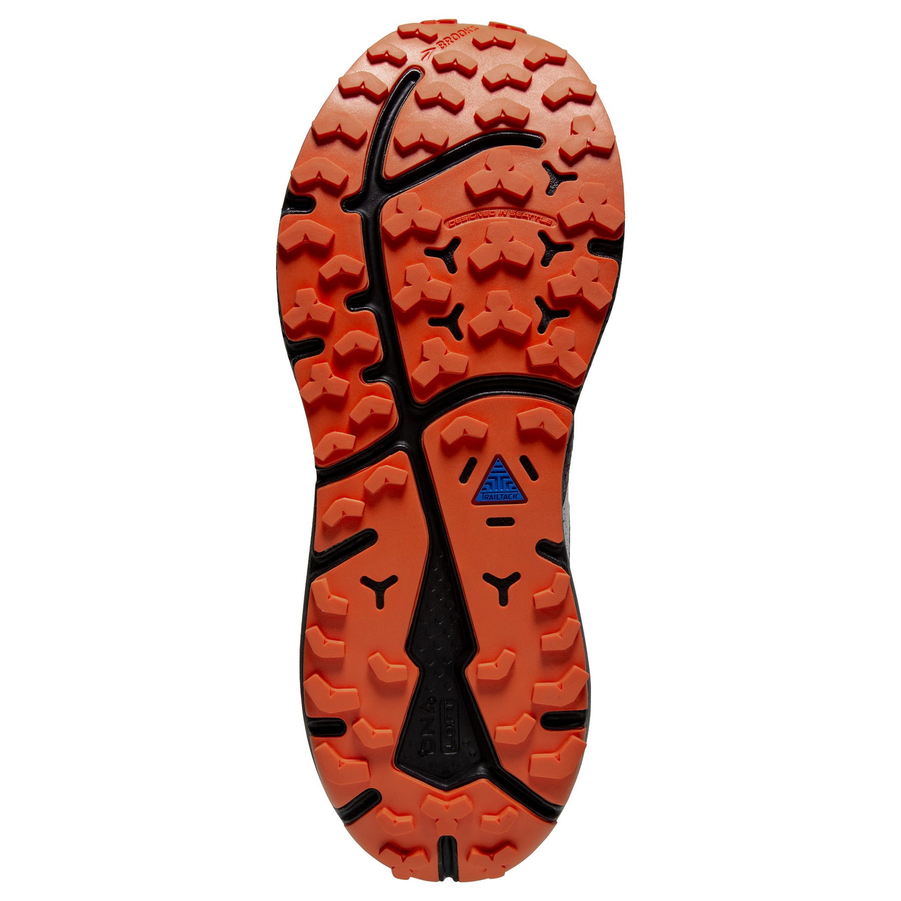Brooks Divide 4 GTX Mens Trail Shoes: Black/Firecracker/Blue