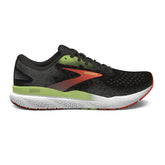Brooks Ghost 16 Mens Running Shoes: Black/Mandarin Red/Green