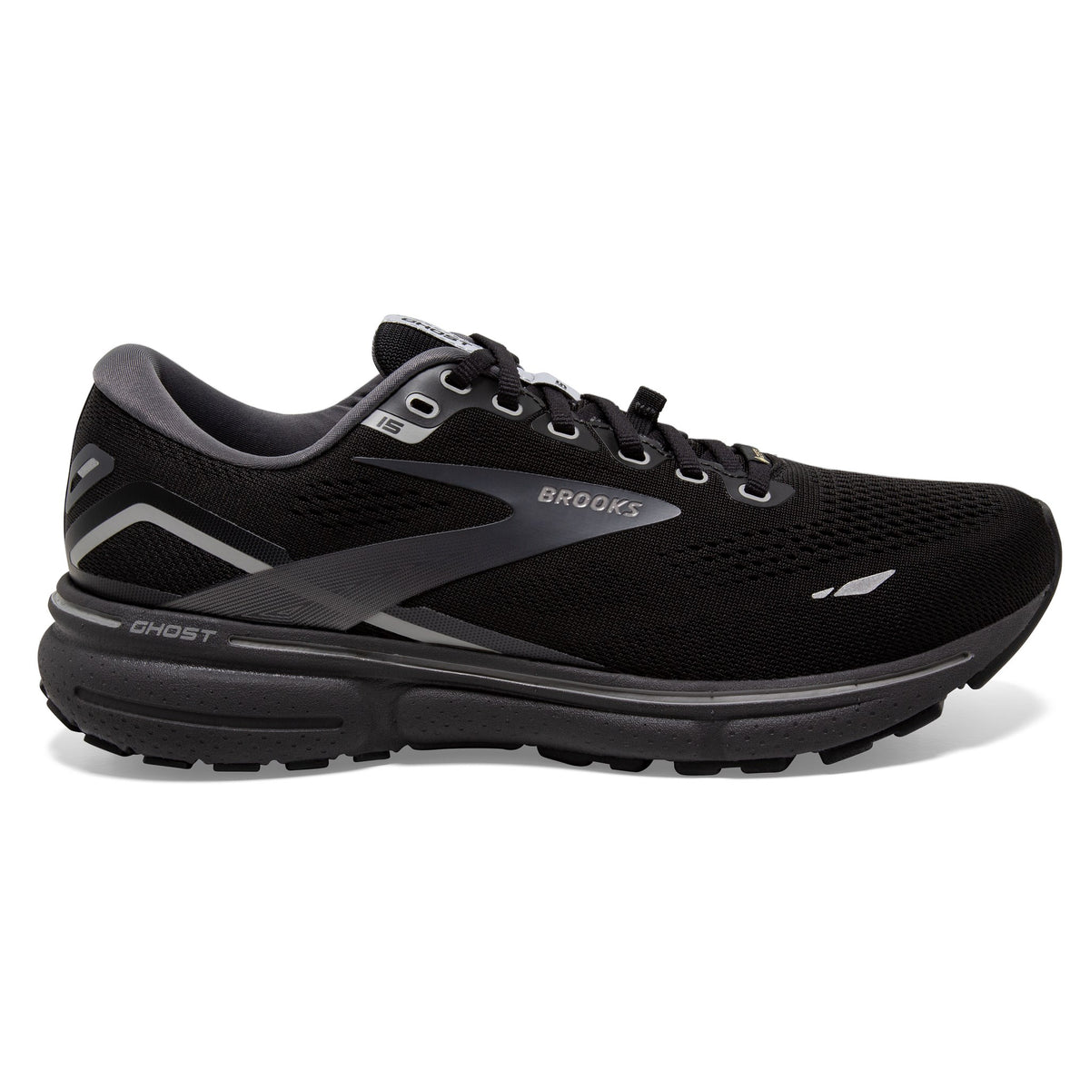 Brooks Ghost 15 GTX Womens Trail Shoes: Black/Blackened Pearl/Alloy