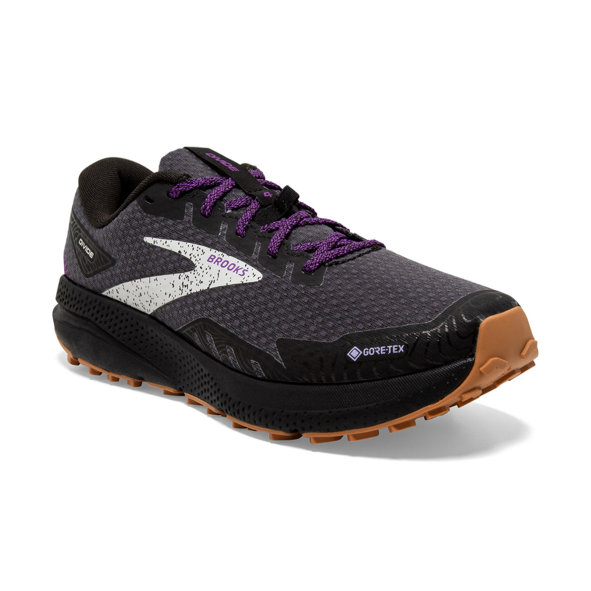 Brooks Divide 4 GTX Womens Trail Shoes: Black/Blackened Pearl/Purple