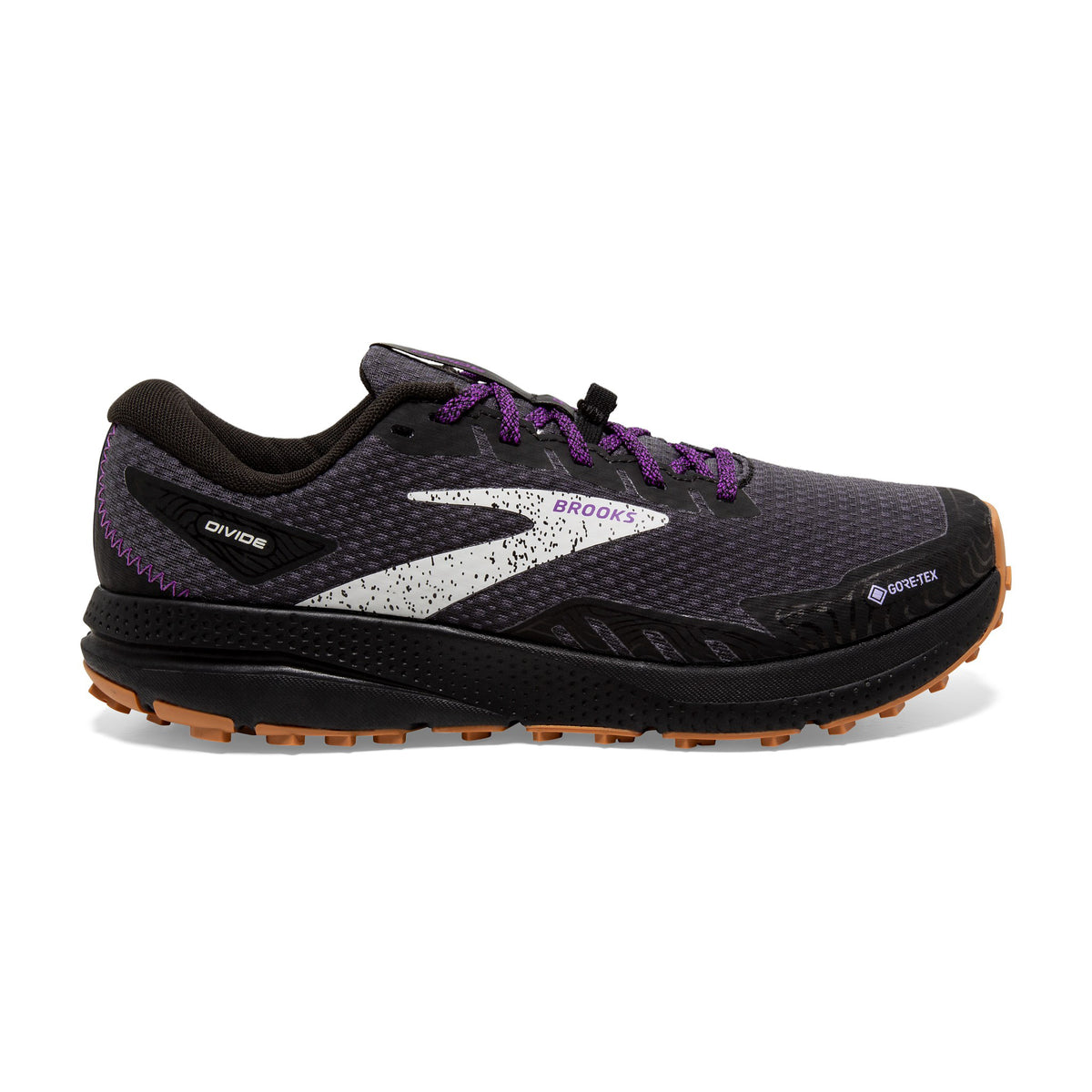 Brooks Divide 4 GTX Womens Trail Shoes: Black/Blackened Pearl/Purple