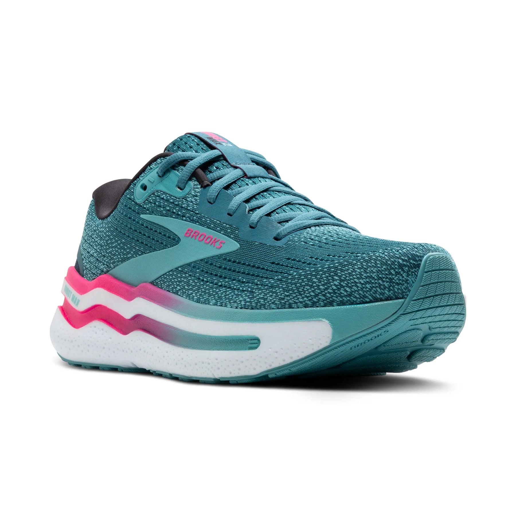 Brooks Ghost Max 2 Womens Running Shoes: Storm Blue/Knockout Pink/Aqua