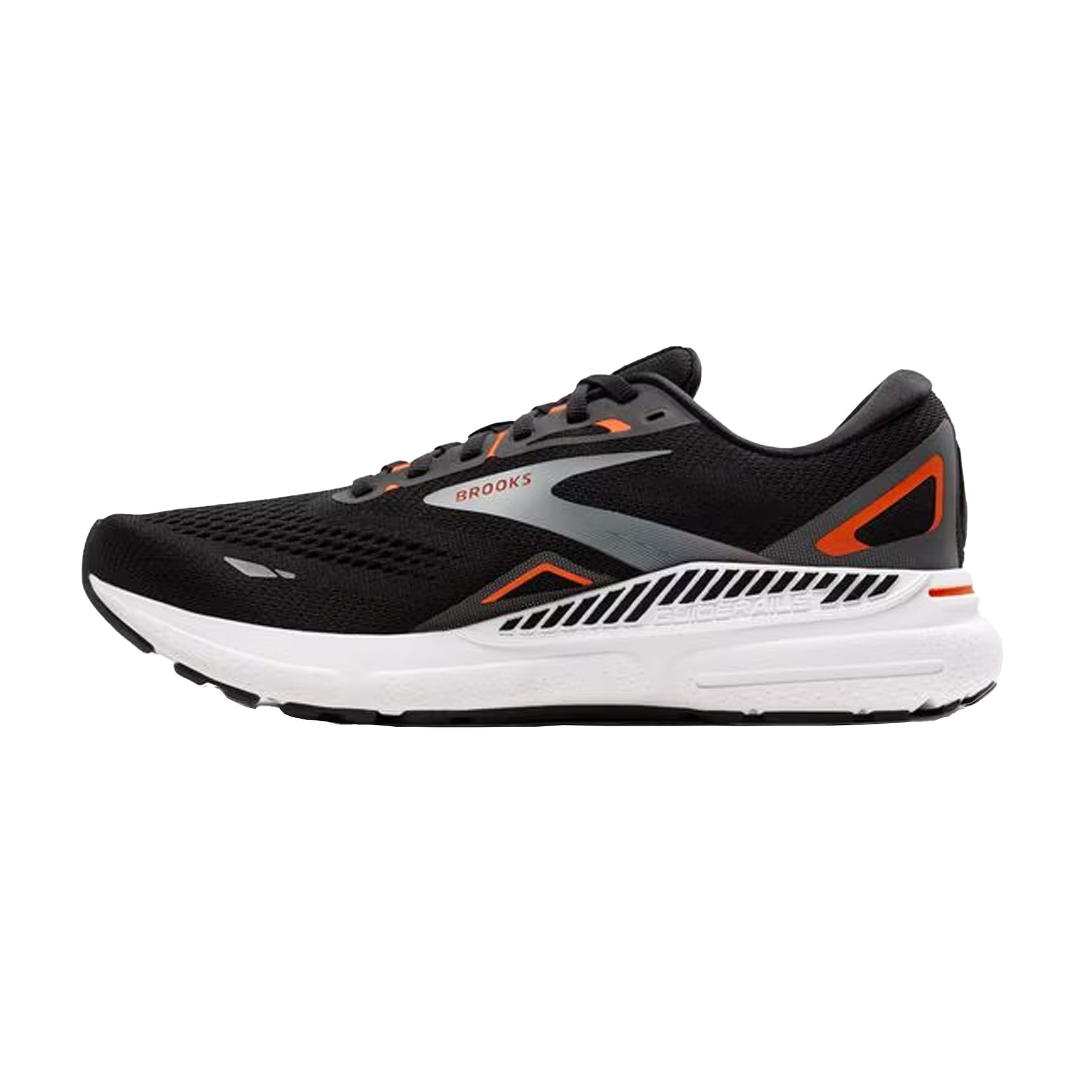 Brooks Adrenaline GTS 23 Mens Running Shoes: Black/Mandarin Red/Silver