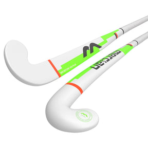 Mercian Genesis FG100 Low Junior Hockey Stick: White/Neon Green