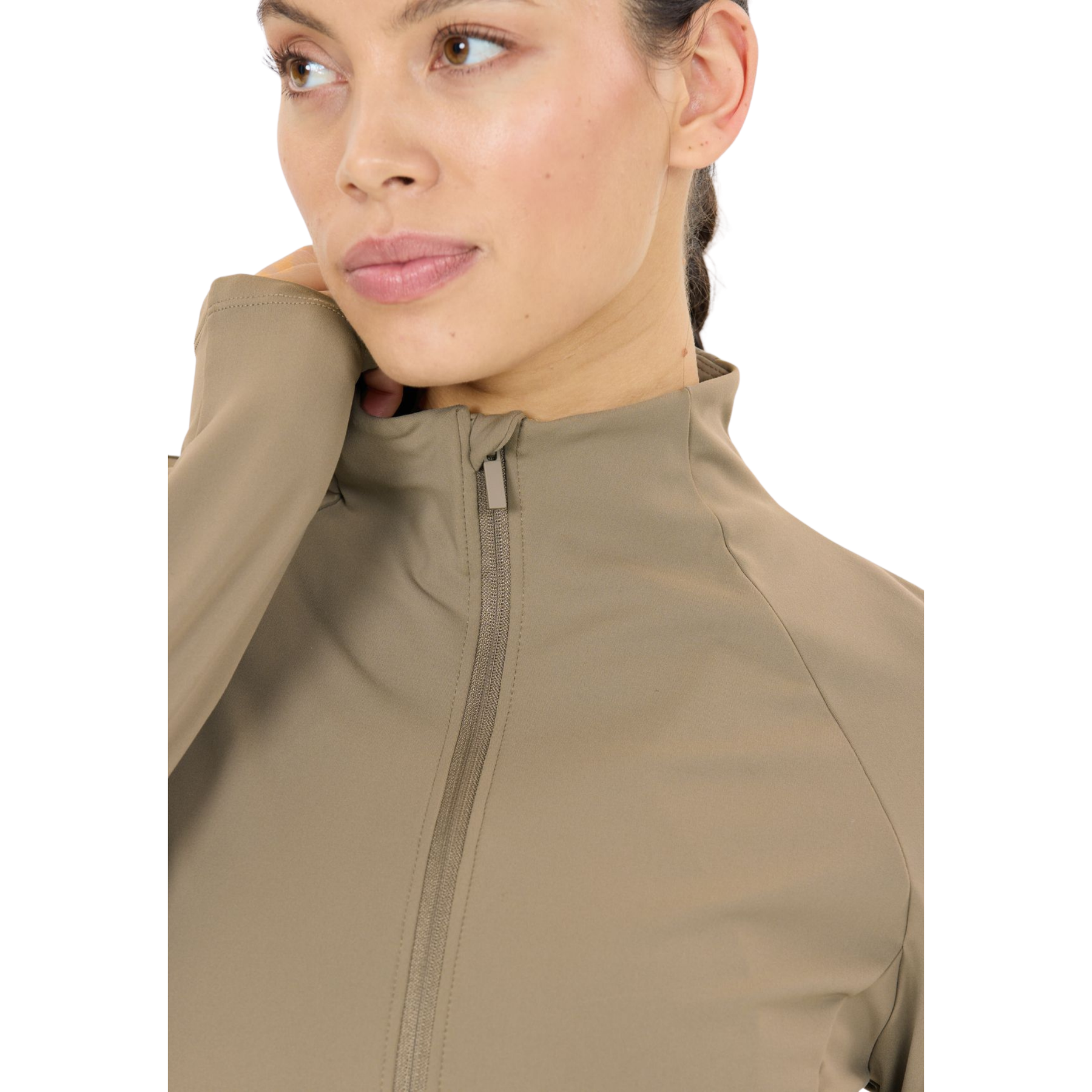 Athlecia Emarri Women's Full Zip Sweatshirt: Greige