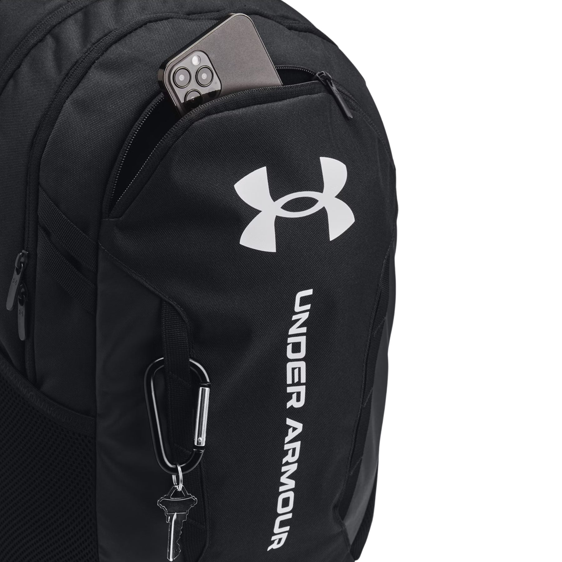 Under Armour Hustle 6.0 Backpack: Black/White