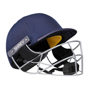 Shrey Elite Pro Stainless Steel Cricket Helmet With Fixed Visor: Navy