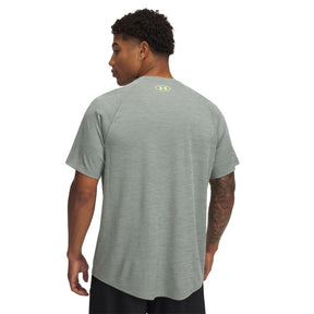 Under Armour Men's Tech Textured Short Sleeve Tee: Green/Yellow