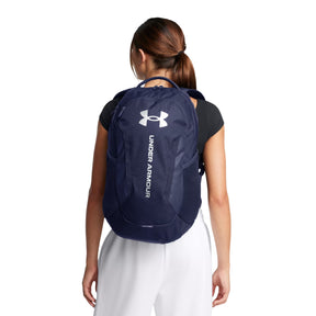 Under Armour Hustle 6.0 Backpack: Midnight Navy/White