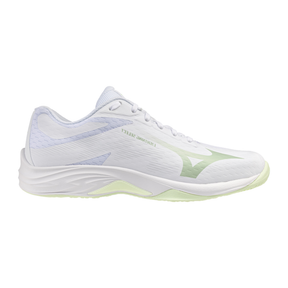 Mizuno Lightening Select Women's Netball Shoes: White/Aqua Grey/Ambrosia