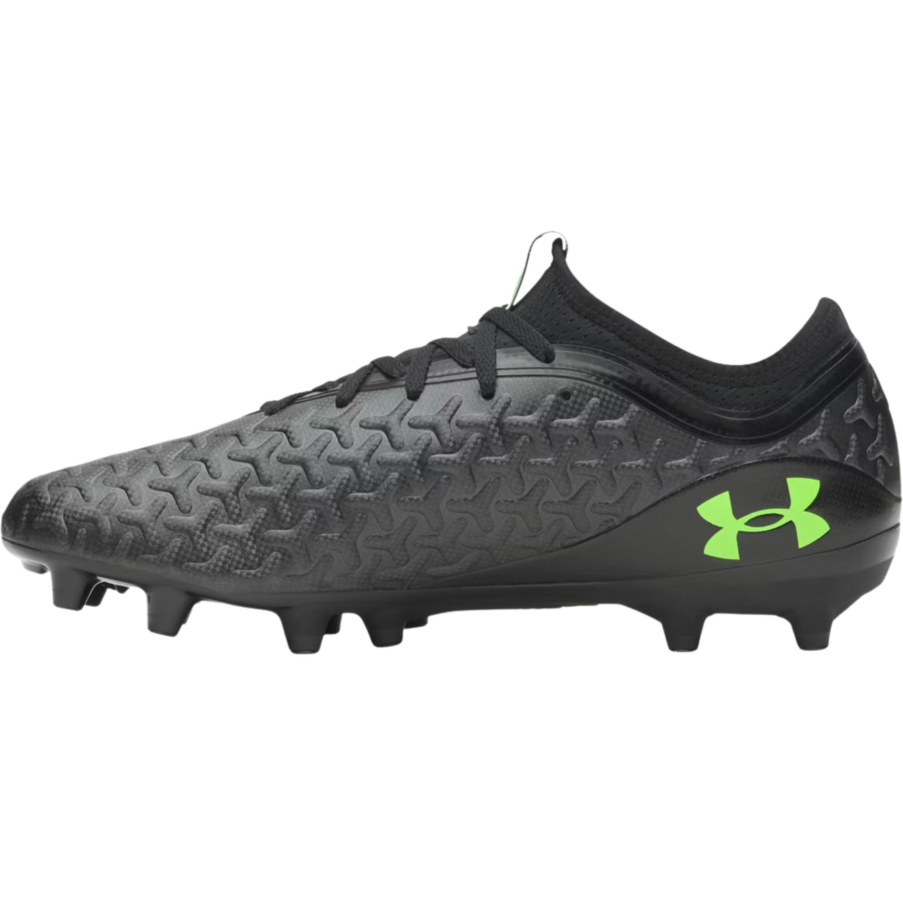 Under Armour Magnetico Select 6 FG Football Shoes: Metallic Black/Hyper Green