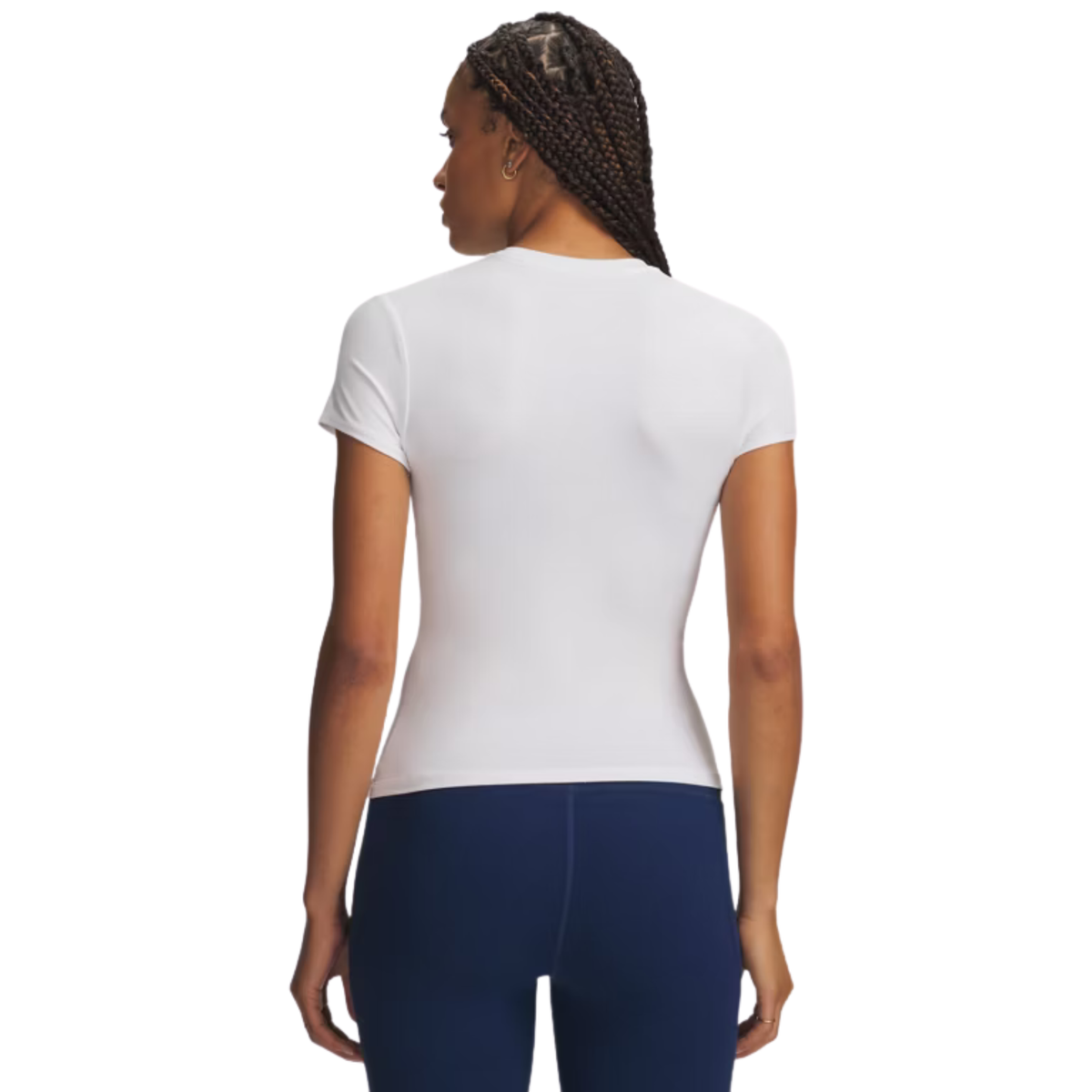 Under Armour Motion Fitted Women's SS Tee: White/Halo Grey