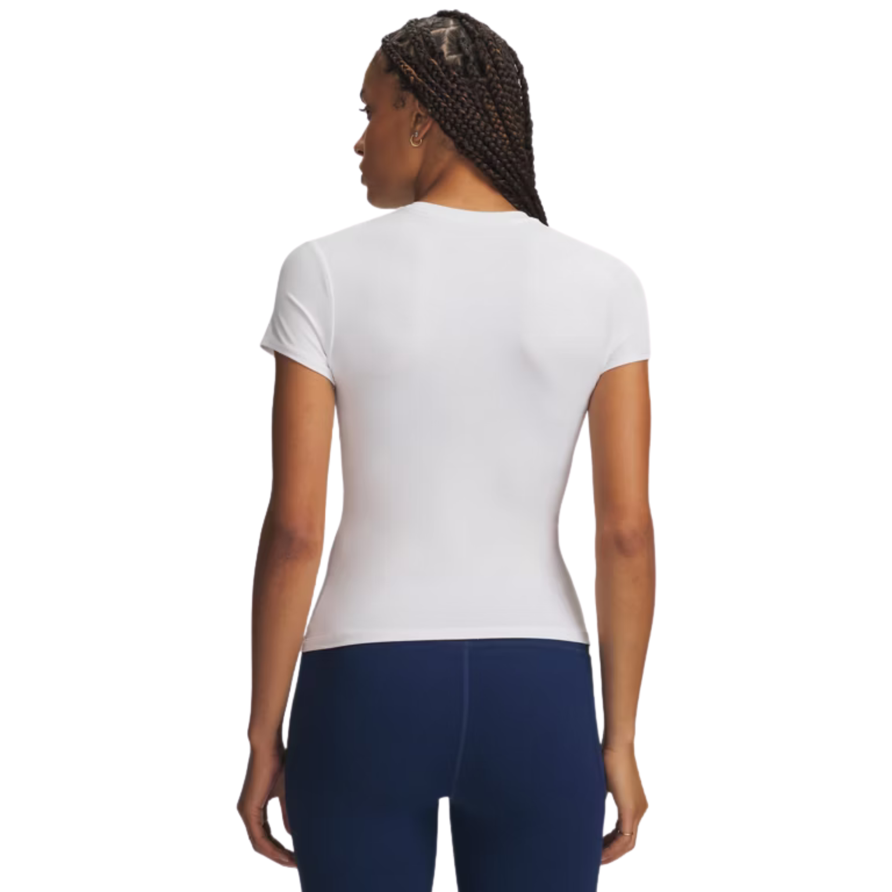 Under Armour Motion Fitted Women's SS Tee: White/Halo Grey