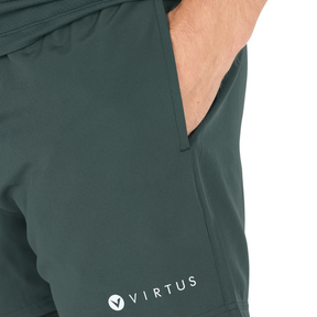 Virtus Zayne Mens 2 in 1 Running Shorts: Dusty Forest