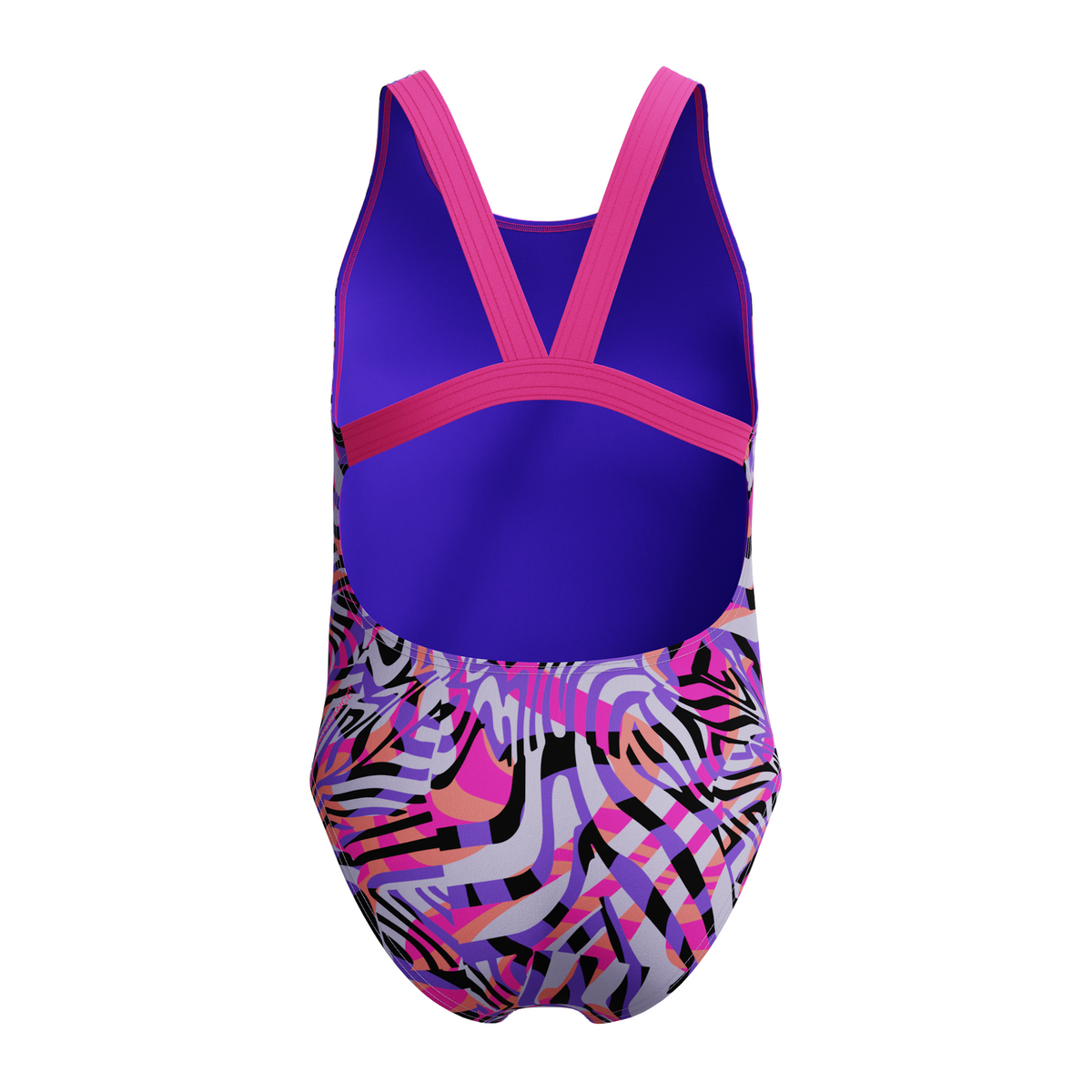 Speedo Girls Digital Allover Leaderback Swimsuit: Pink