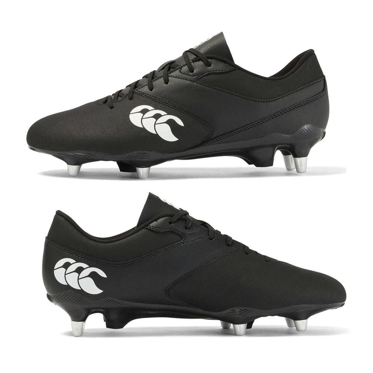 Canterbury Junior Phoenix Raze Soft Ground Rugby Boots: Black/White