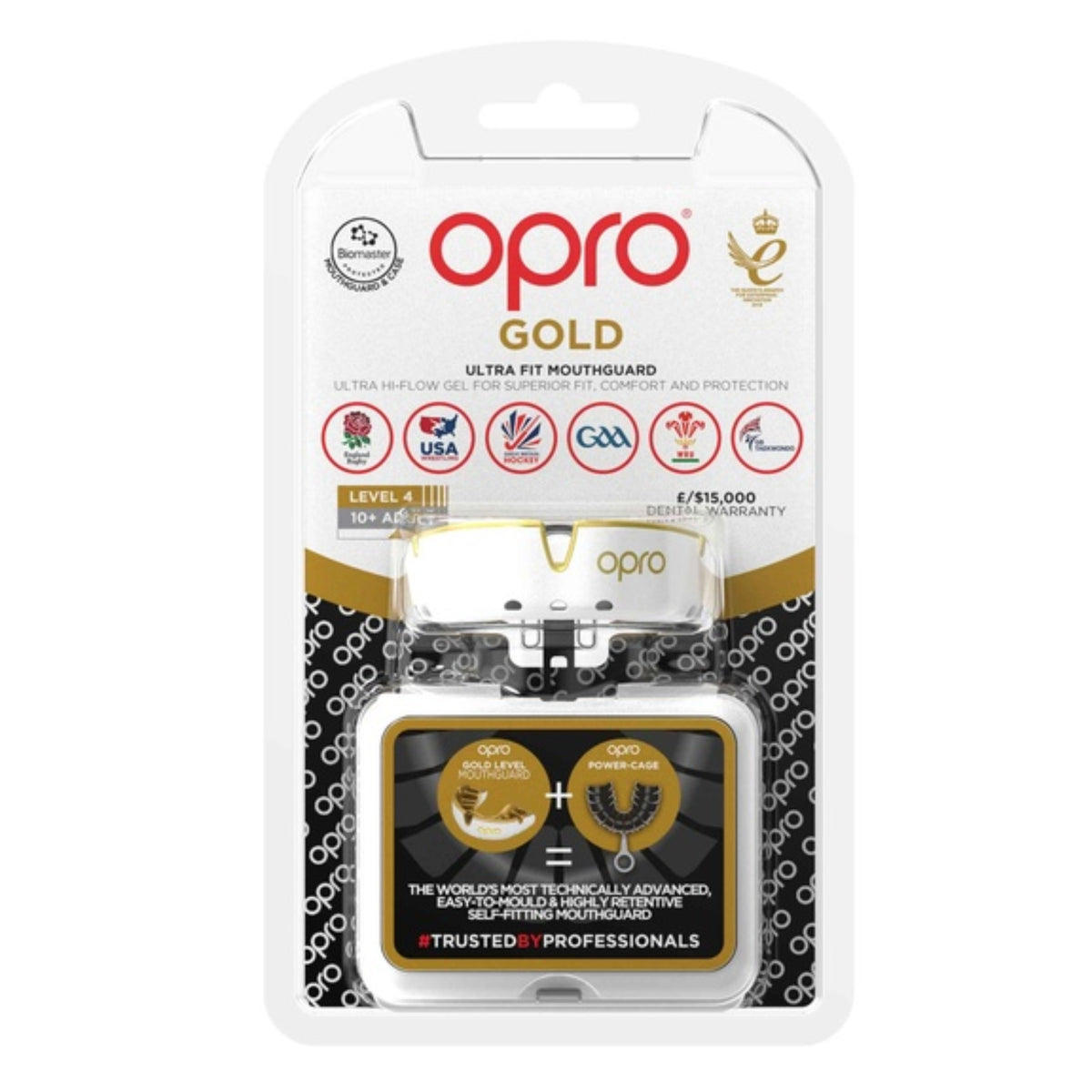 Opro Gold Self-Fit Junior Mouthguard: Black/Gold