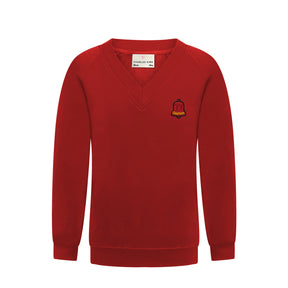 Claytons School Sweat: Red V Neck
