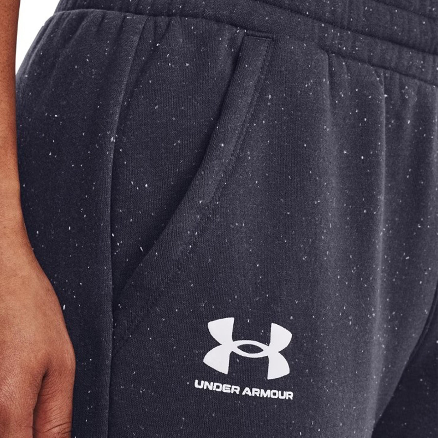 Under Armour Womens Rival Fleece Joggers: Tempered Steel/White