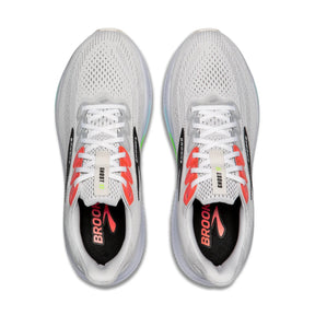 Brooks Ghost 17 Men's Running Shoes: White/Pink Clay/Gecko