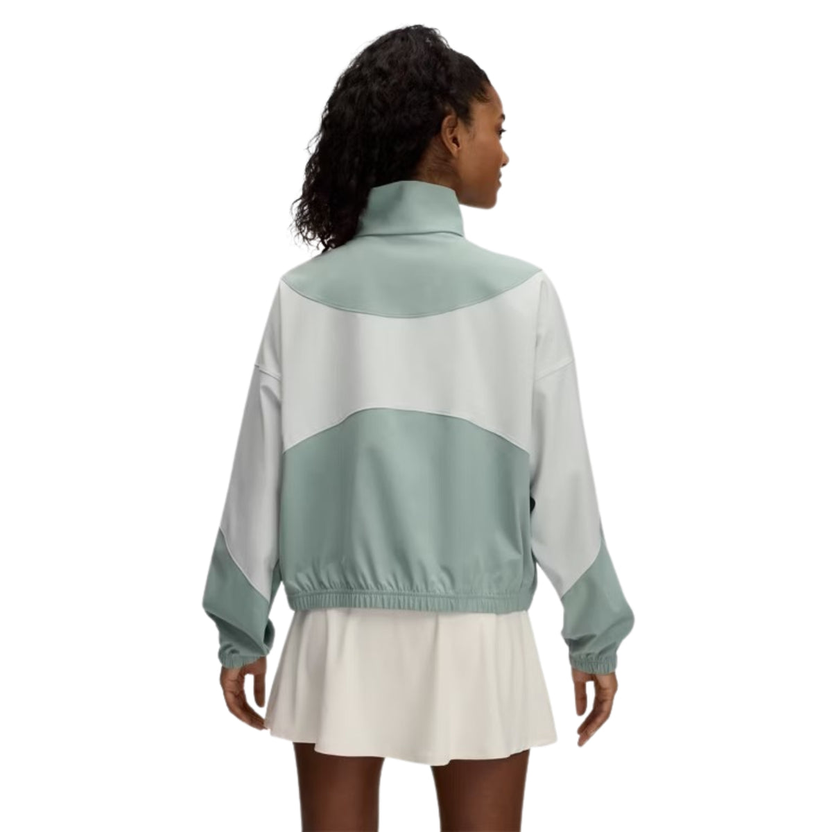 Under Armour Womens Rival Woven Jacket 2025: Hydro Green/White