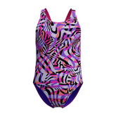 Speedo Girls Digital Allover Leaderback Swimsuit: Pink
