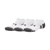 Under Armour Performance No Show Socks 3 Pack: White/Jet Grey
