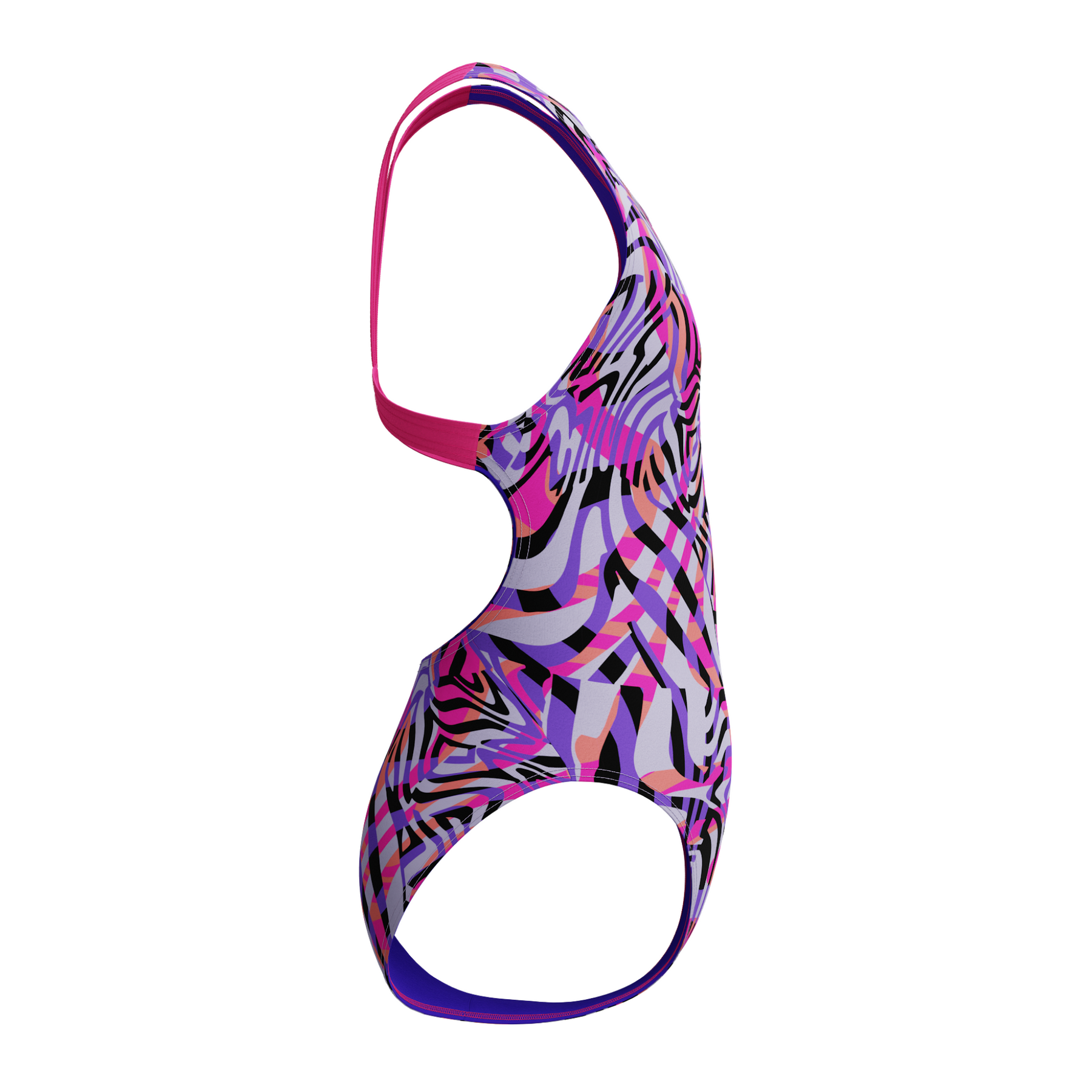 Speedo Girls Digital Allover Leaderback Swimsuit: Pink