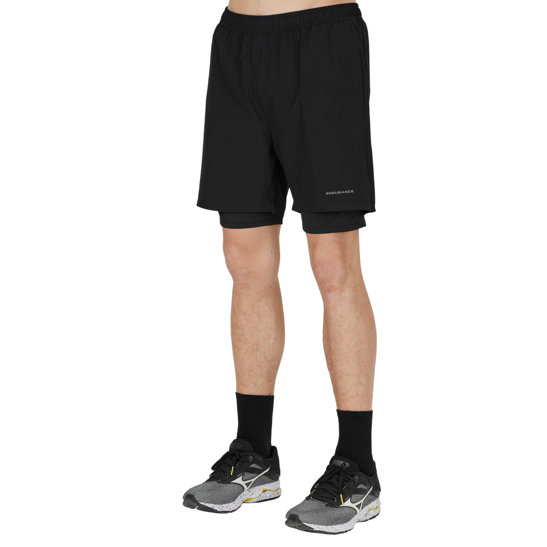 Endurance Kros 2in1 Shorts: Black