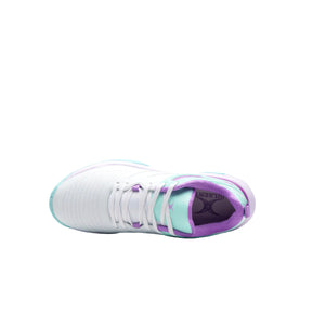 Gilbert Impact Womens Netball Shoes: White/Aqua/Purple