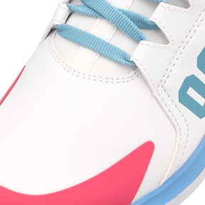Osaka Furo Play Junior Hockey Shoes 2025: White/Retro Blue/Raspberry