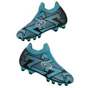 Optimum Aztec Laceless Moulded Stud Kids Football Boots: Ice Blue